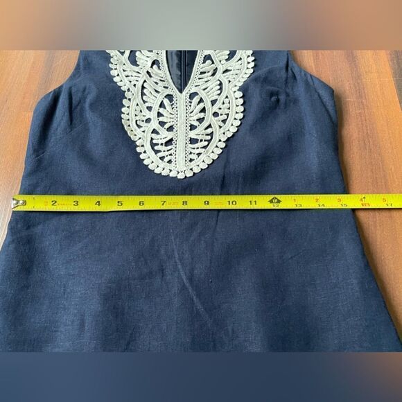 Eliza J sleeveless pompon trim shift dress size 4 - Picture 5 of 8